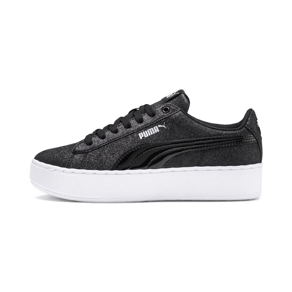 Puma Vikky Platform Glitz Lány Sportcipő - Fekete ( Hungary - KHTRG0914 )